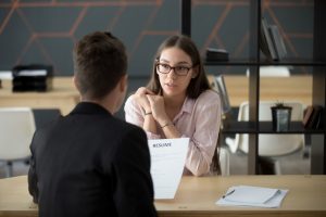Young candidate in a job interview